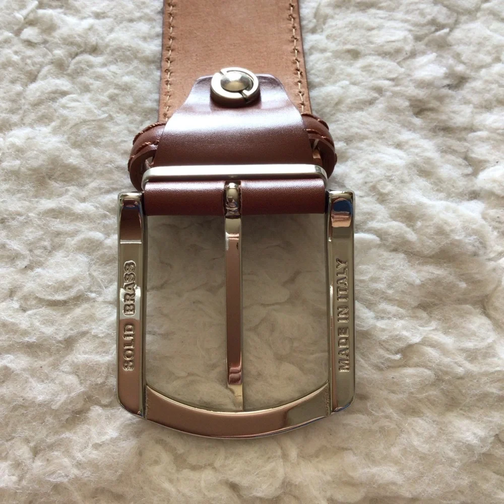 Roger Ximenez Cuervo Smooth Italian Calf Leather Belt with Nubuck Lining Italy